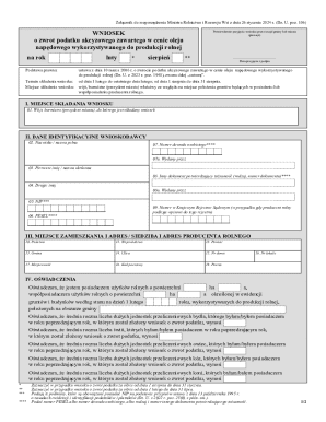 Poland Agricultural Excise Tax Refund Application