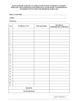 Poland Excise Tax Refund Application