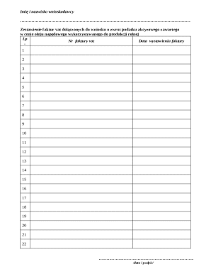 Poland VAT Invoice Summary for Agricultural Fuel Tax Refund