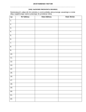 Agricultural Producer Tax Refund Invoice Attachment