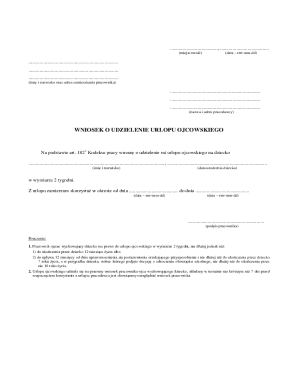 Paternity Leave Application Form