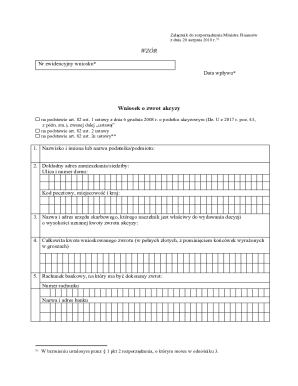 Polish Excise Tax Refund Application