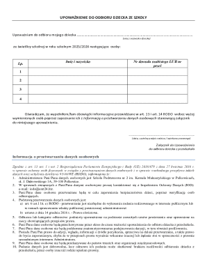 Child Pickup Authorization Form