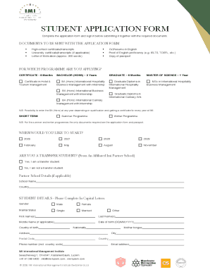 Student Application Form