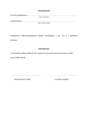 Affidavit of Legal Capacity