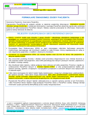 Patient Consent Form for ERN Registry
