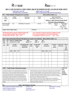 Drug Claims Transmittal Form