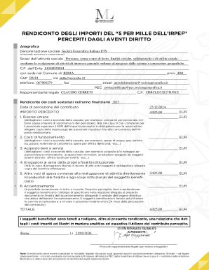 5 Per Mille IRPEF Financial Report