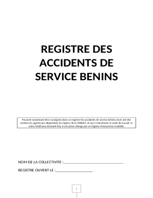 Benign Service Accident Register
