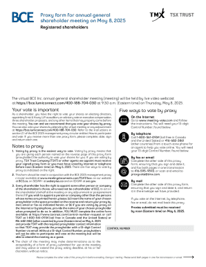 BCE Inc. Annual General Meeting Proxy Form