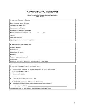 Italian Individual Training Plan