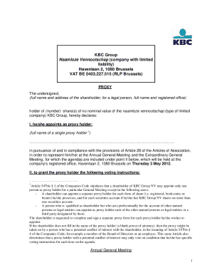 KBC Group Proxy Form