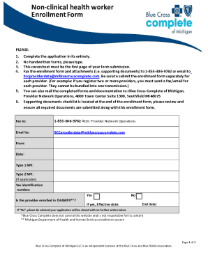 Non-Clinical Health Worker Enrollment Form