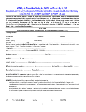 ACEA Shareholders Proxy Form