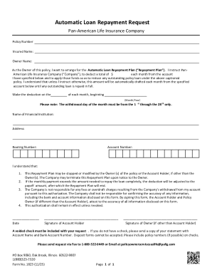 Automatic Loan Repayment Request Form