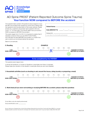 AO Spine PROST Patient Reported Outcome Form