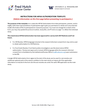 HIPAA Authorization Form Template