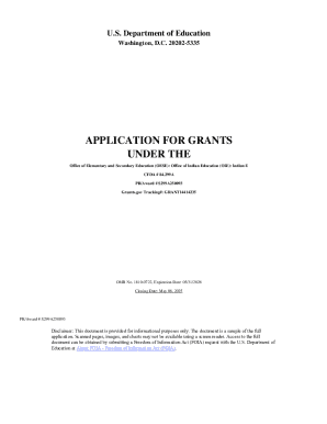 US Department of Education Grant Application