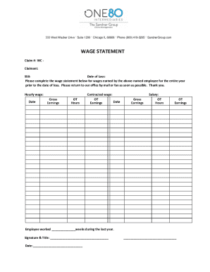 Wage Statement Form