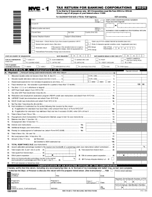 NYC-1 2025 Tax Return for Banking Corporations