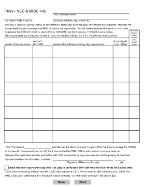 1099-NEC/MISC Form Instructions