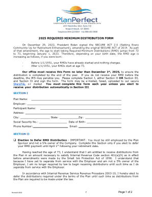2025 Required Minimum Distribution Form