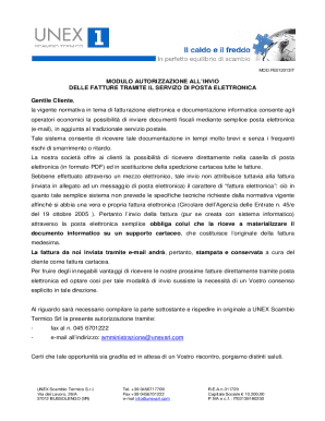 Italian Invoice Email Authorization Form
