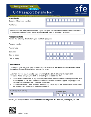 UK Passport Details Form