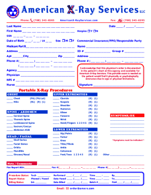 Portable X-Ray Procedures Form