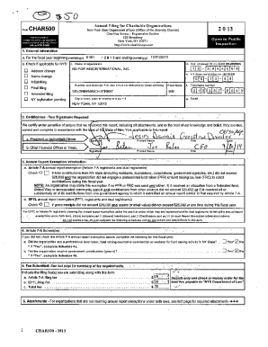 New York State Charitable Organization Annual Filing