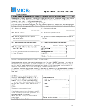 Côte d’Ivoire Child Health and Education Questionnaire