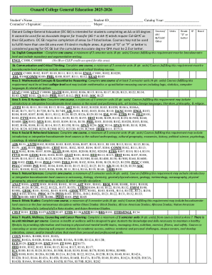 Oxnard College General Education Form