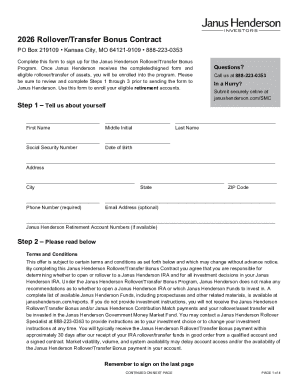 2026 Rollover/Transfer Bonus Contract