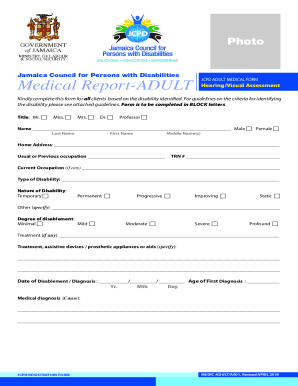 JCPD Adult Medical Form