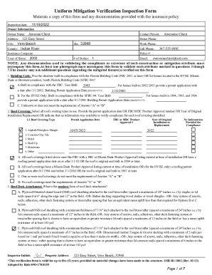 Florida Uniform Mitigation Verification Inspection Form