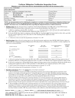 Florida Uniform Mitigation Verification Inspection Form