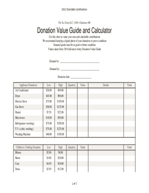 Charitable Contributions Form