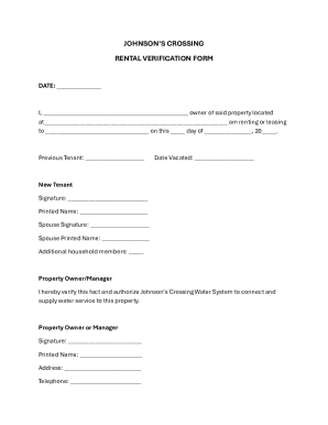 Rental Verification Form