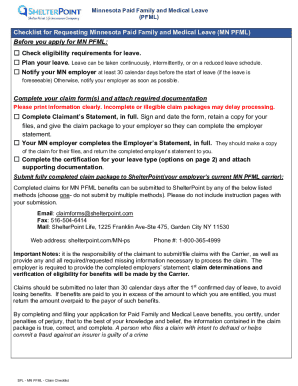Minnesota Paid Family and Medical Leave Claim Checklist