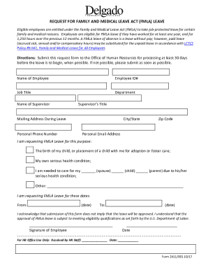 FMLA Leave Request Form