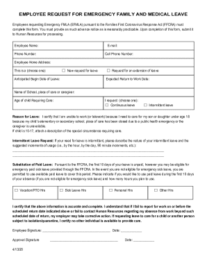Employee Request for Emergency FMLA Leave