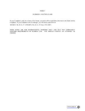 Florida Eviction Summons Form 7