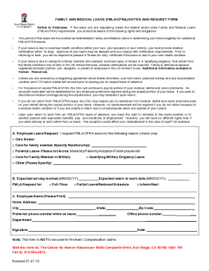 FMLA/CFRA Leave Request Form