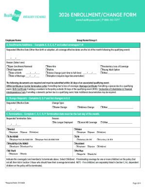 2026 Employee Health Insurance Enrollment Form