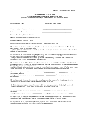 Cardholder Claim Form