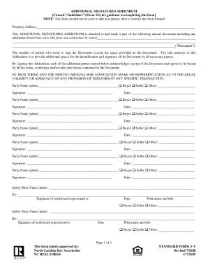 Additional Signatures Addendum