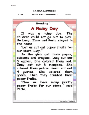 Year 3 Weekly Home Study Package 5