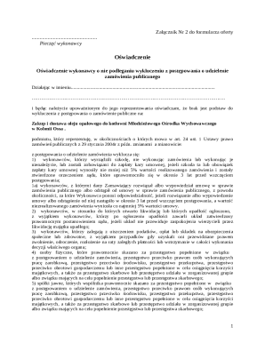 Public Procurement Exclusion Declaration