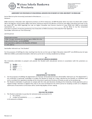 WSB University Educational Services Agreement