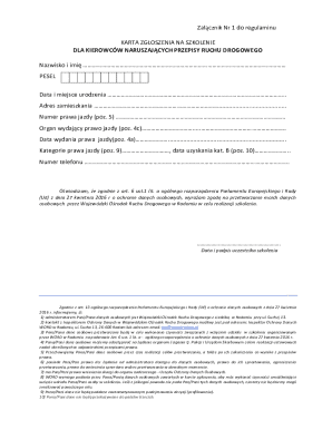 Driver Training Registration Form